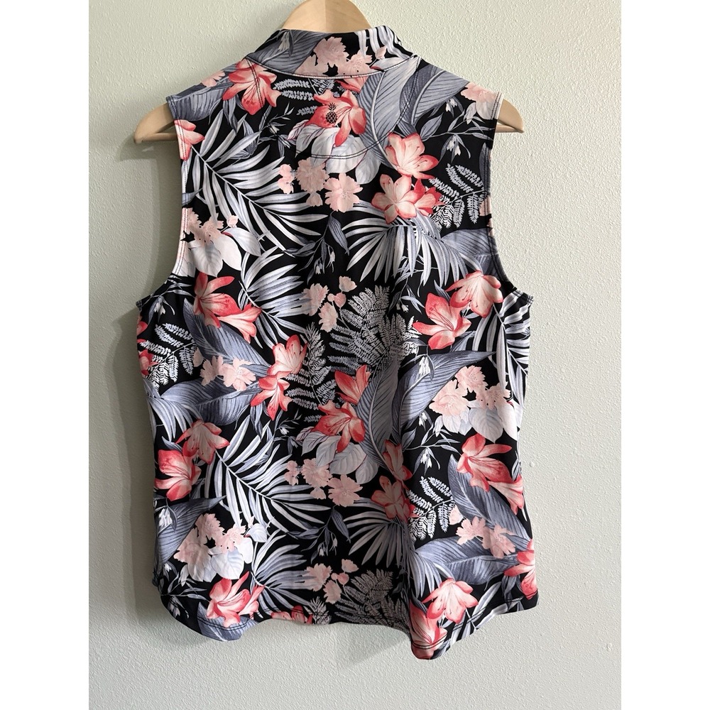 Tommy Bahama IslandZone Floral Tank Top 1/4 Zip Womens XL Golf - Picture 3 of 6
